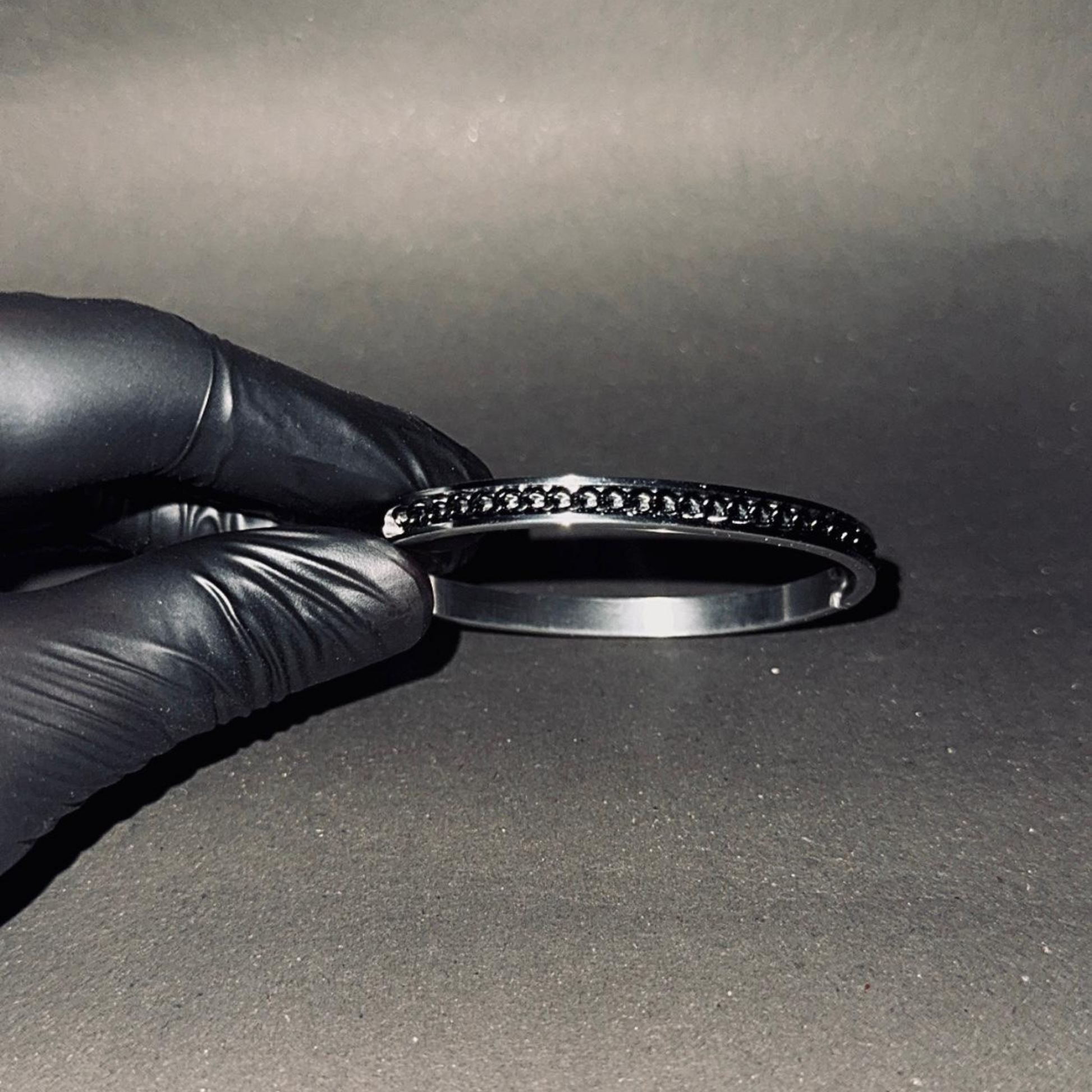 Silver with Black Chain Bracelet